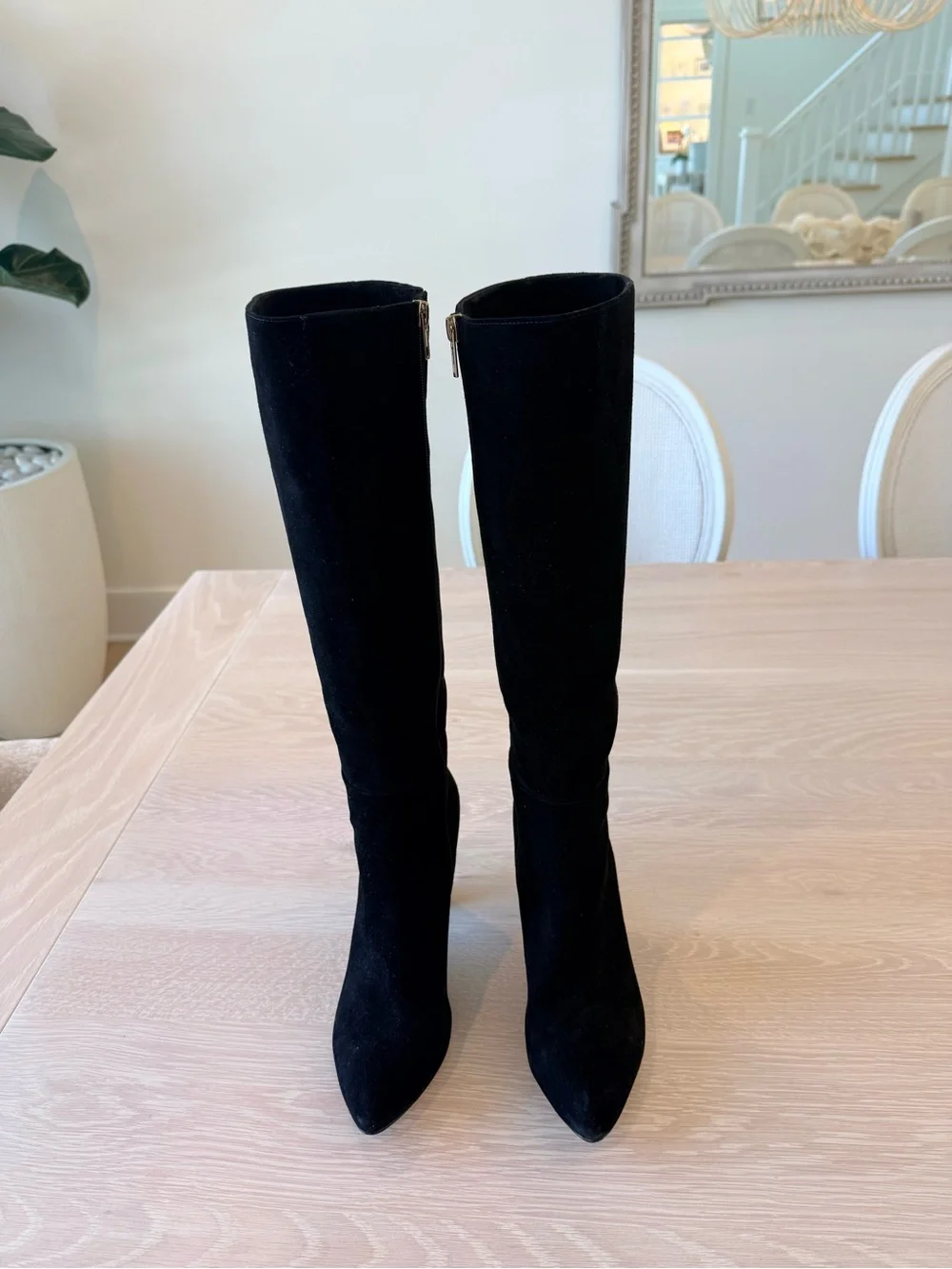 Allegra James Eyla Suede Knee Boots - Black